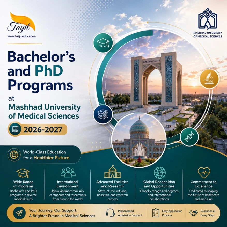 admission office for iranian universities Bachelor's and PhD Programs at Mashhad University of Medical Sciences 2026-2027