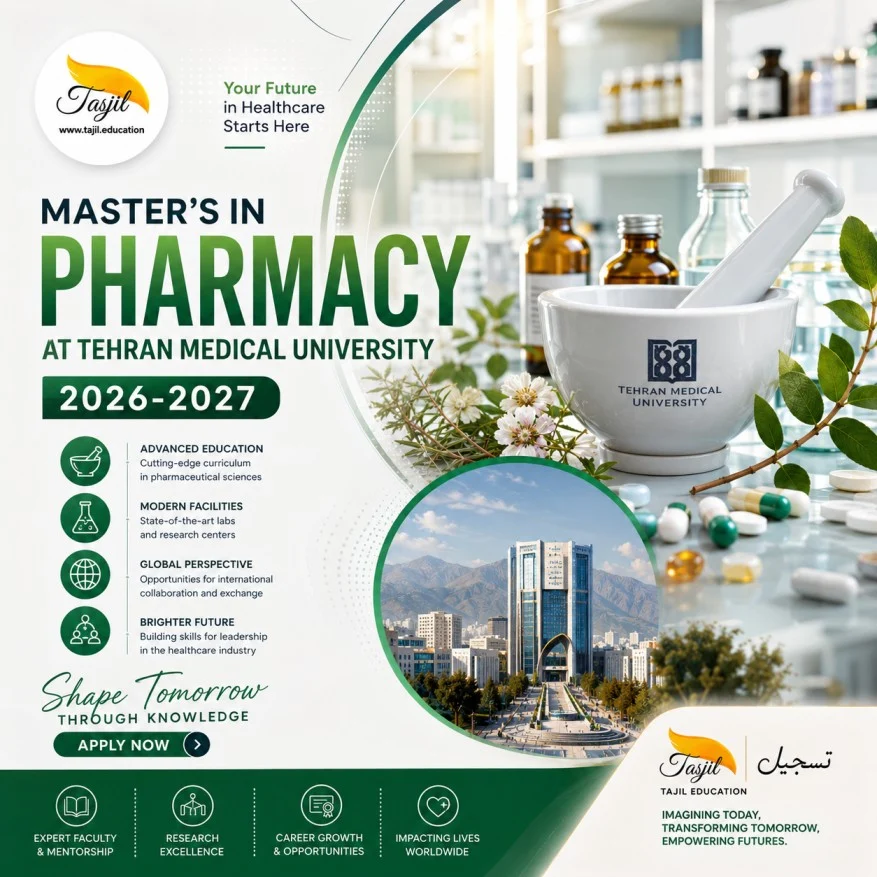 Master's in Pharmacy at Tehran Medical University 2026-2027