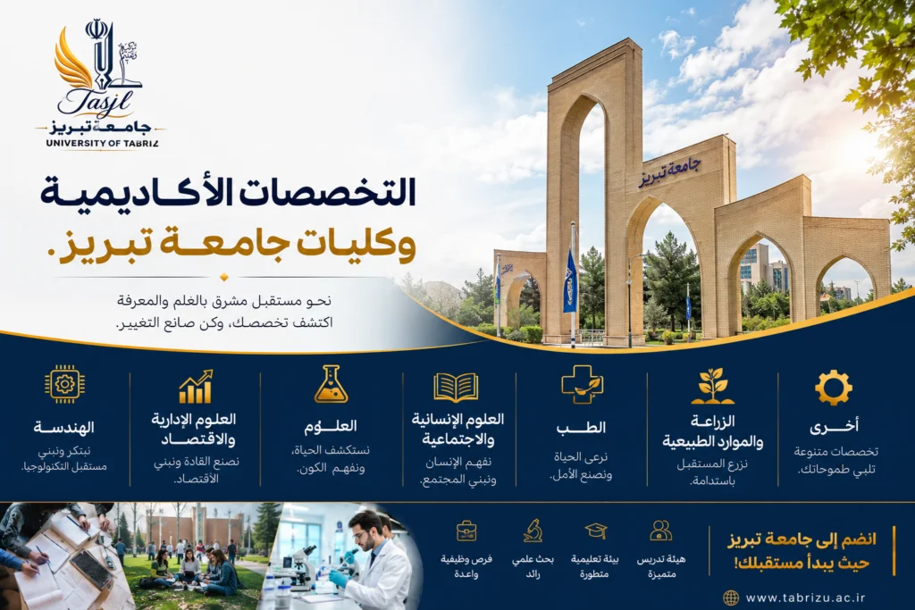 تخصصات وكليات جامعة تبريز 2026 1 تخصصات وكليات جامعة تبريز