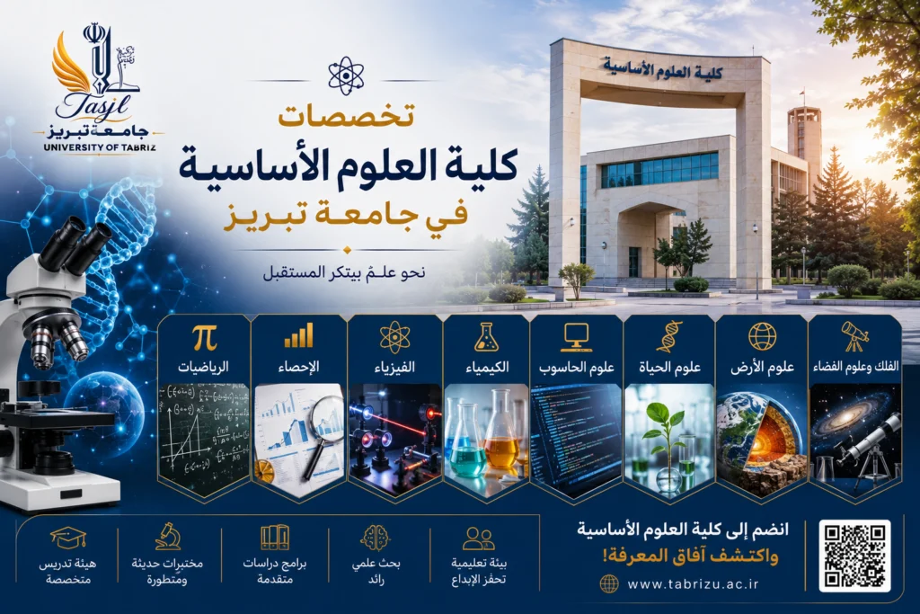 تخصصات كلية العلوم الأساسية في جامعة تبريز 2026 1 تخصصات كلية العلوم الأساسية في جامعة تبريز
