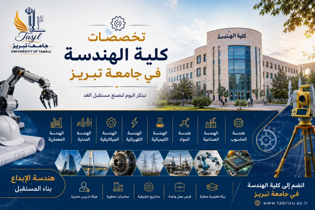 تخصصات كلية الهندسة في جامعة تبريز
