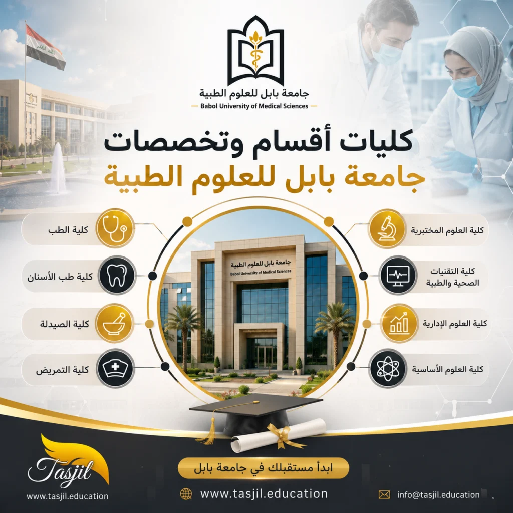 كليات وأقسام جامعة بابل للعلوم الطبية